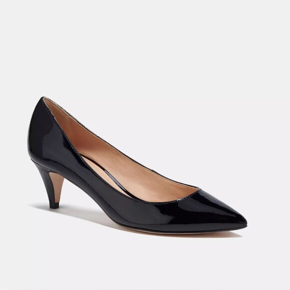 Coach 'Sloane' Pump, Black, Patent Leather, Kitten Heel, US Size 7B - Picture 1 of 14